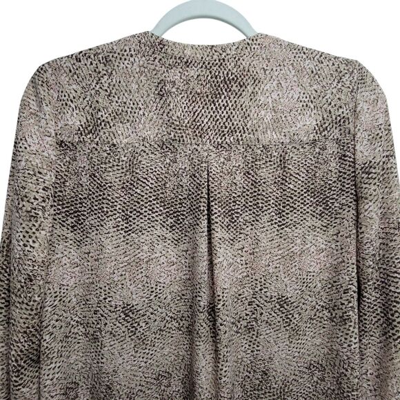 Kenar Brown And Pink Animal Print Flowy Hidden Button Top Size Small - Picture 5 of 11